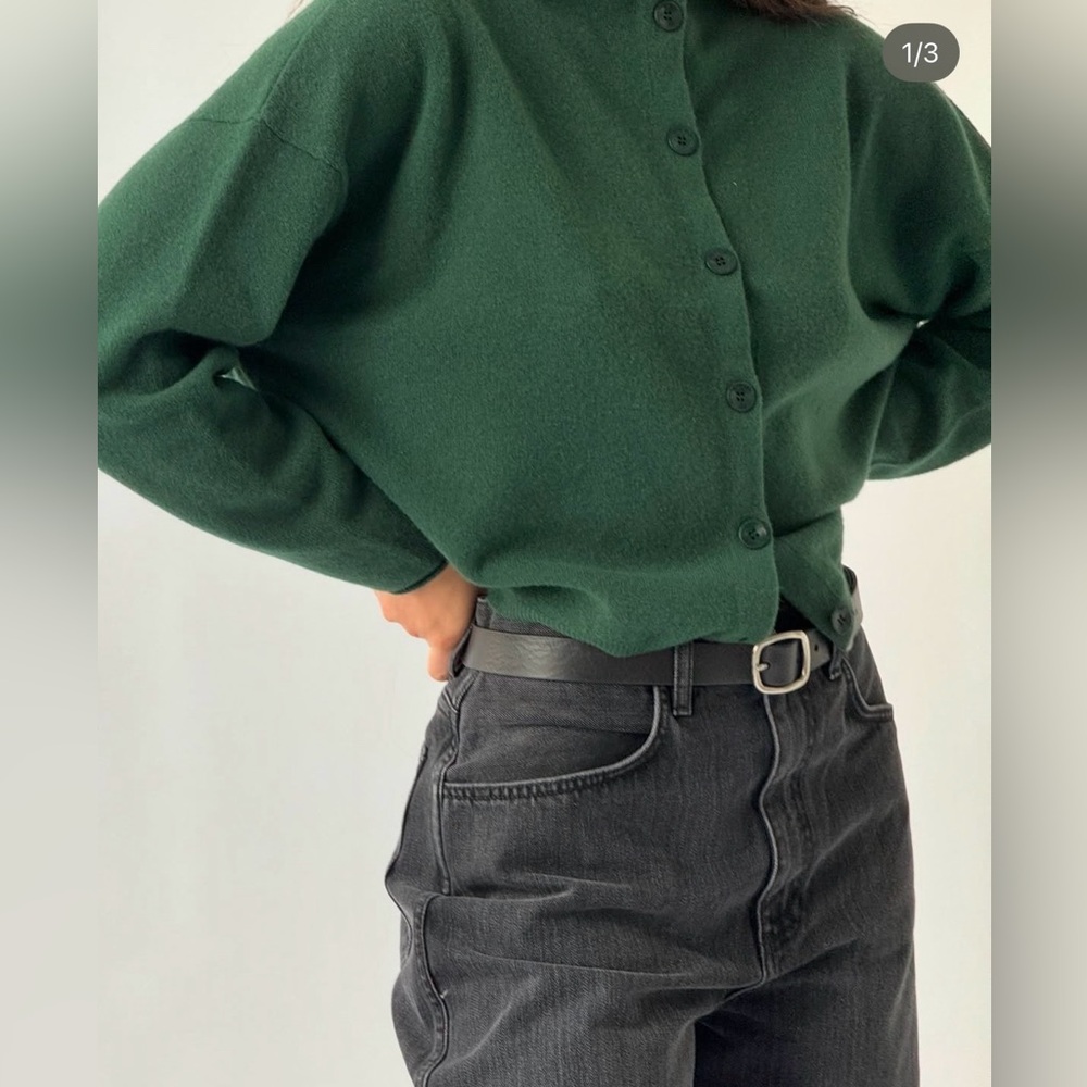 James Street Peri Cardigan in Green Medium